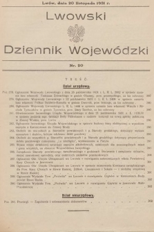 Lwowski Dziennik Wojewódzki. 1931, nr 20