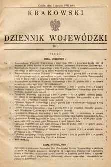Krakowski Dziennik Wojewódzki. 1931, nr 1
