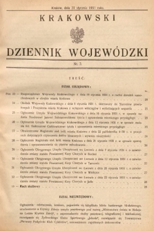 Krakowski Dziennik Wojewódzki. 1931, nr 3