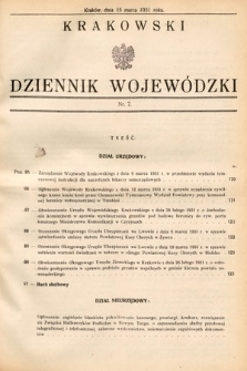 Krakowski Dziennik Wojewódzki. 1931, nr 7