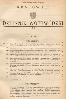 Krakowski Dziennik Wojewódzki. 1931, nr 9