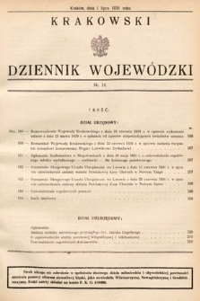 Krakowski Dziennik Wojewódzki. 1931, nr 14