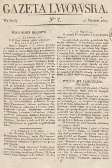 Gazeta Lwowska. 1827, nr 7