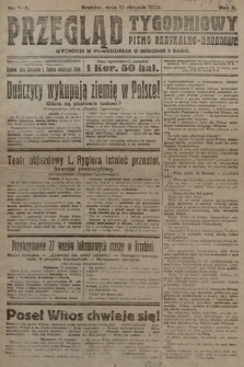 Przegląd Tygodniowy : pismo radykalno-narodowe. 1920, nr 1
