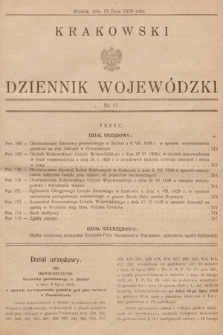 Krakowski Dziennik Wojewódzki. 1929, nr 17