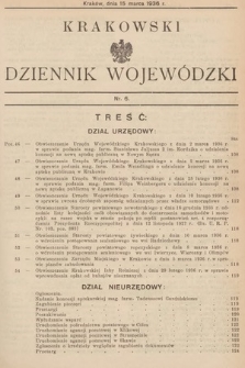 Krakowski Dziennik Wojewódzki. 1936, nr 6