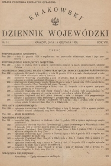 Krakowski Dziennik Wojewódzki. 1928, nr 14