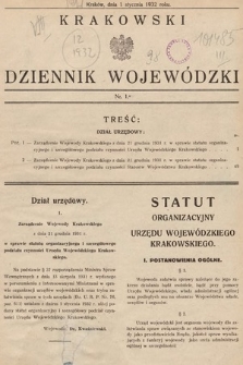 Krakowski Dziennik Wojewódzki. 1932, nr 1