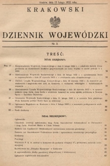 Krakowski Dziennik Wojewódzki. 1932, nr 3