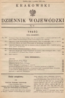 Krakowski Dziennik Wojewódzki. 1932, nr 22