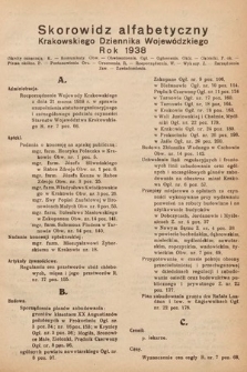 Krakowski Dziennik Wojewódzki. 1938, skorowidz alfabetyczny