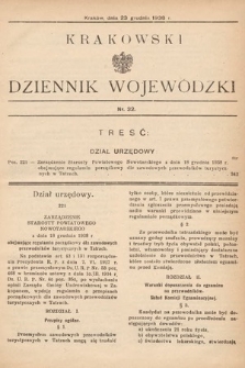 Krakowski Dziennik Wojewódzki. 1938, nr 32