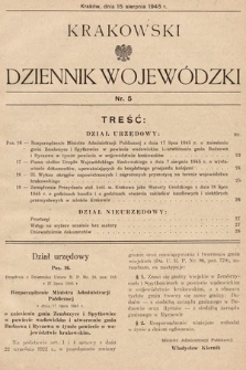 Krakowski Dziennik Wojewódzki. 1945, nr 5