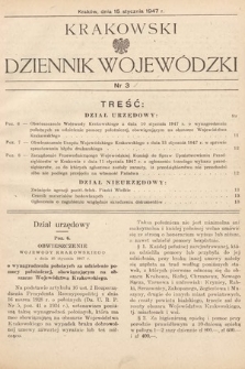 Krakowski Dziennik Wojewódzki. 1947, nr 3