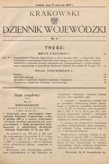 Krakowski Dziennik Wojewódzki. 1947, nr 4