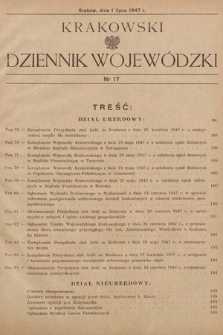 Krakowski Dziennik Wojewódzki. 1947, nr 17