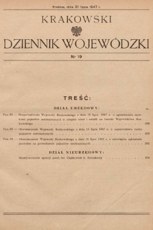 Krakowski Dziennik Wojewódzki. 1947, nr 19