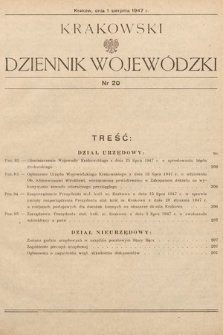Krakowski Dziennik Wojewódzki. 1947, nr 20