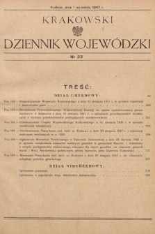 Krakowski Dziennik Wojewódzki. 1947, nr 23