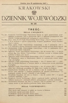 Krakowski Dziennik Wojewódzki. 1947, nr 26