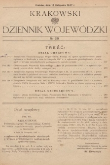 Krakowski Dziennik Wojewódzki. 1947, nr 28