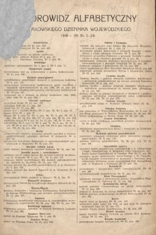 Krakowski Dziennik Wojewódzki. 1948, skorowidz alfabetyczny