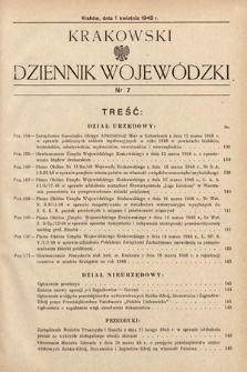 Krakowski Dziennik Wojewódzki. 1948, nr 7