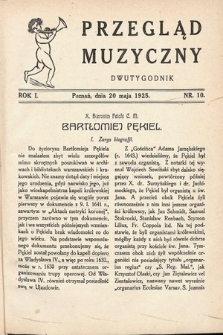 Przegląd Muzyczny. 1925, nr 10
