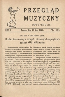 Przegląd Muzyczny. 1925, nr 13-14