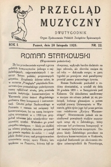 Przegląd Muzyczny. 1925, nr 22