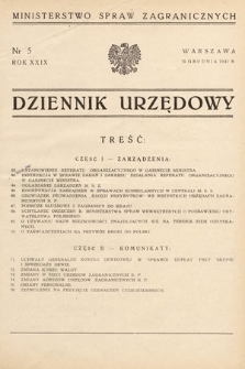 Dziennik Urzędowy. Ministerstwo Spraw Zagranicznych. 1947, nr 5