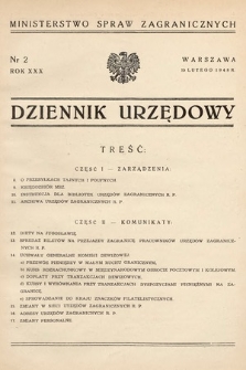Dziennik Urzędowy. Ministerstwo Spraw Zagranicznych. 1948, nr 2