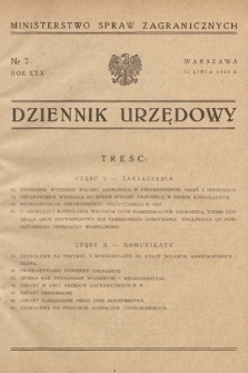 Dziennik Urzędowy. Ministerstwo Spraw Zagranicznych. 1948, nr 7