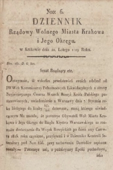 Dziennik Rządowy Wolnego Miasta Krakowa i Jego Okręgu. 1819, nr 6