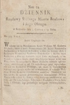 Dziennik Rządowy Wolnego Miasta Krakowa i Jego Okręgu. 1819, nr 21