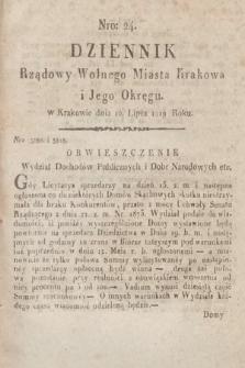 Dziennik Rządowy Wolnego Miasta Krakowa i Jego Okręgu. 1819, nr 24