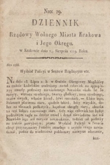 Dziennik Rządowy Wolnego Miasta Krakowa i Jego Okręgu. 1819, nr 29