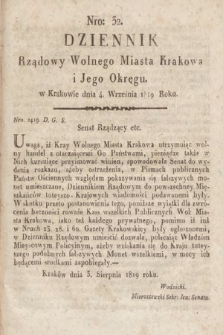 Dziennik Rządowy Wolnego Miasta Krakowa i Jego Okręgu. 1819, nr 32
