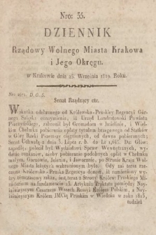 Dziennik Rządowy Wolnego Miasta Krakowa i Jego Okręgu. 1819, nr 35