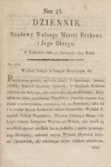 Dziennik Rządowy Wolnego Miasta Krakowa i Jego Okręgu. 1819, nr 43
