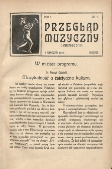 Przegląd Muzyczny. 1925, nr 1