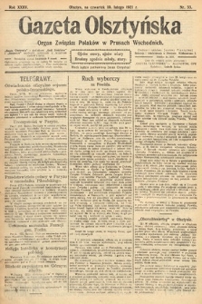 Gazeta Olsztyńska : organ Związku Polaków w Prusach Wschodnich. 1921, nr 33
