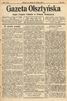 Gazeta Olsztyńska : organ Związku Polaków w Prusach Wschodnich. 1921, nr 43