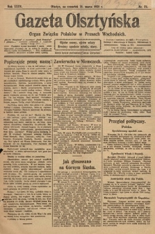 Gazeta Olsztyńska : organ Związku Polaków w Prusach Wschodnich. 1921, nr 73