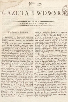 Gazeta Lwowska. 1815, nr 12