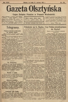Gazeta Olsztyńska : organ Związku Polaków w Prusach Wschodnich. 1921, nr 135