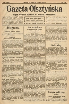Gazeta Olsztyńska : organ Związku Polaków w Prusach Wschodnich. 1921, nr 141