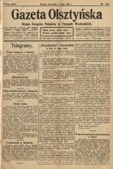 Gazeta Olsztyńska : organ Związku Polaków w Prusach Wschodnich. 1921, nr 153