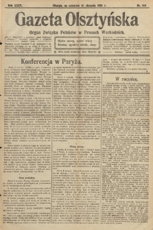 Gazeta Olsztyńska : organ Związku Polaków w Prusach Wschodnich. 1921, nr 184