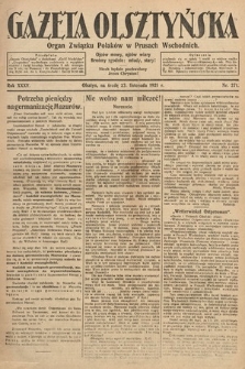 Gazeta Olsztyńska : organ Związku Polaków w Prusach Wschodnich. 1921, nr 271